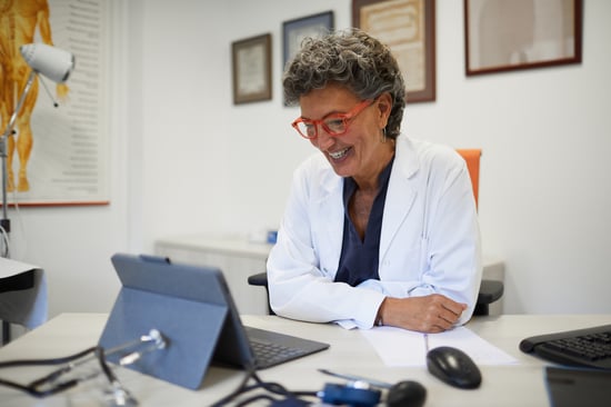 A doctor does a virtual visit